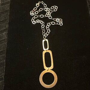 925 Sterling Silver Stamped Gold Color Charm Necklace